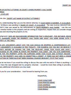 Sample Letter to the District Attorney